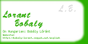 lorant bobaly business card